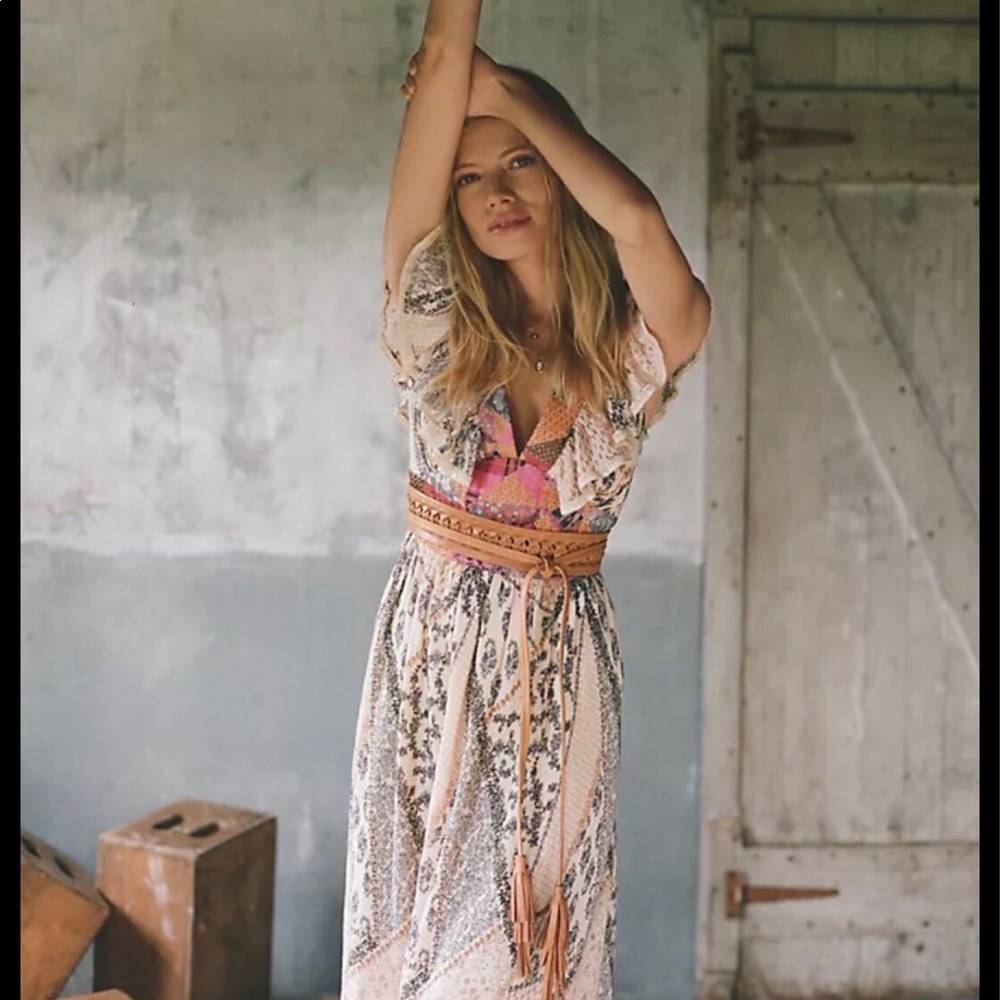 Anthropologie Let Me Be Quilted Ruffled Patchwork Maxi Dress XS